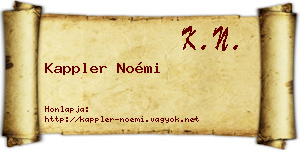 Kappler Noémi névjegykártya